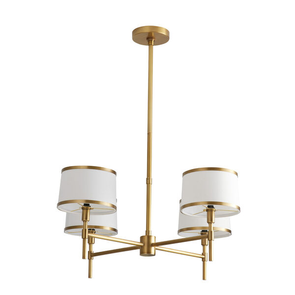 Luciano Antique Brass Four-Light Chandelier, image 4