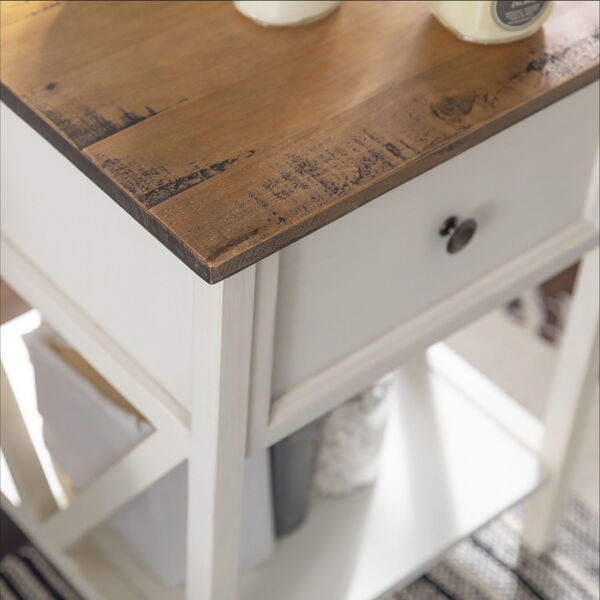 Natalee Barnwood and White One Drawer Side Table, image 5
