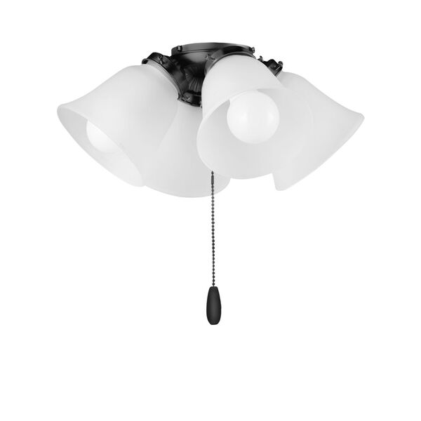 Black Four-Light Ceiling Fan Light Kit, image 1