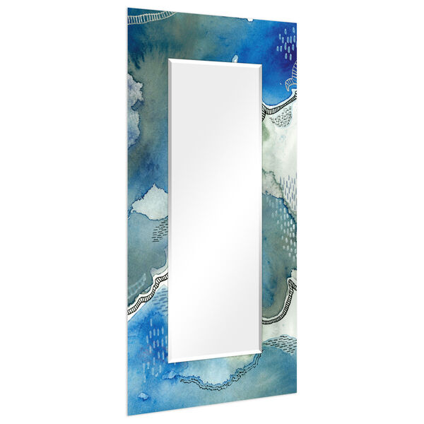 Subtle Blues Blue 72 x 36-Inch Rectangular Beveled Floor Mirror, image 2