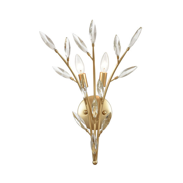 Flora Grace Champagne Gold Two-Light Wall Sconce, image 1