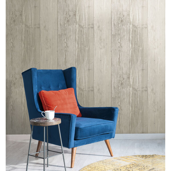 Welcome Home Dove Grey, Oyster and Taupe Wide Wooden Planks Wallpaper, image 2