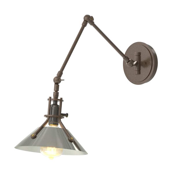 Henry Bronze One-Light Wall Sconce with Sterling Accents, image 1