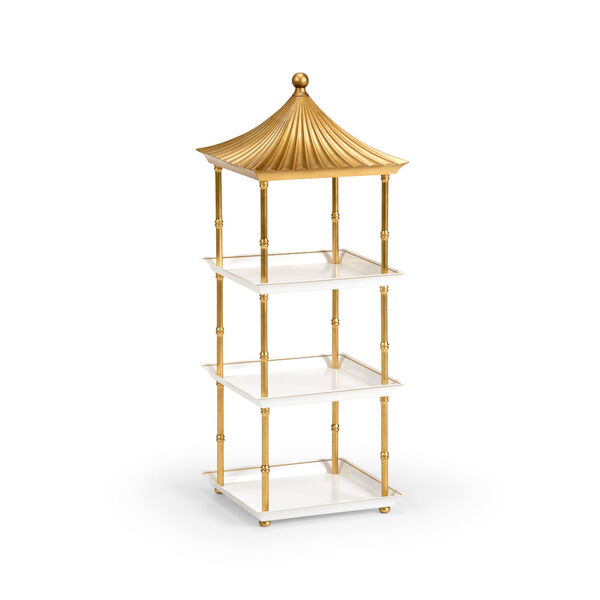 Gold and White Pagoda Shelf, image 1