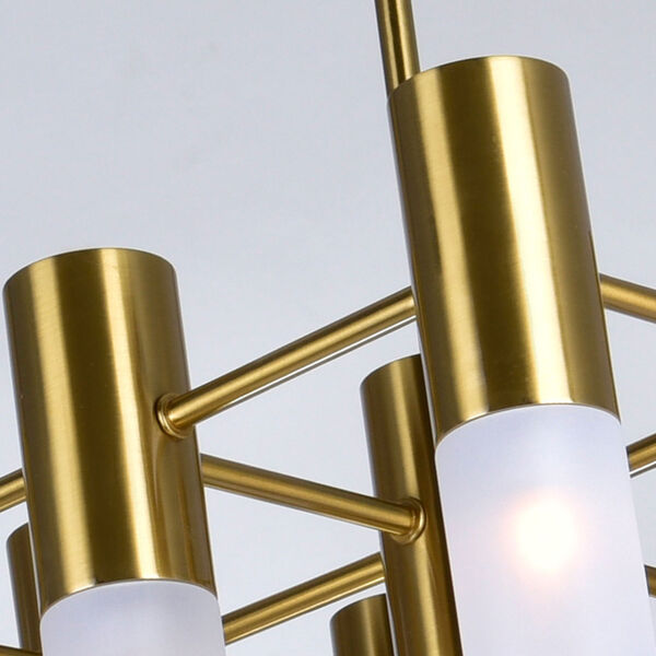 Pipes Brass 21-Light LED Chandelier, image 4