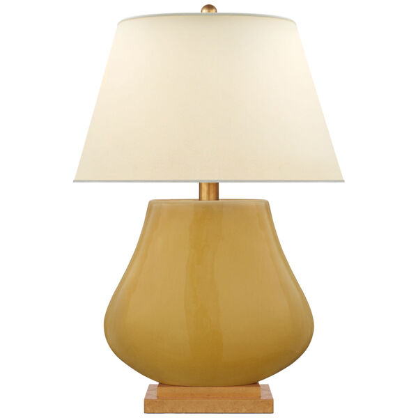 Taiping Table Lamp in Light Honey with Natural Percale Shade by Chapman and Myers, image 1