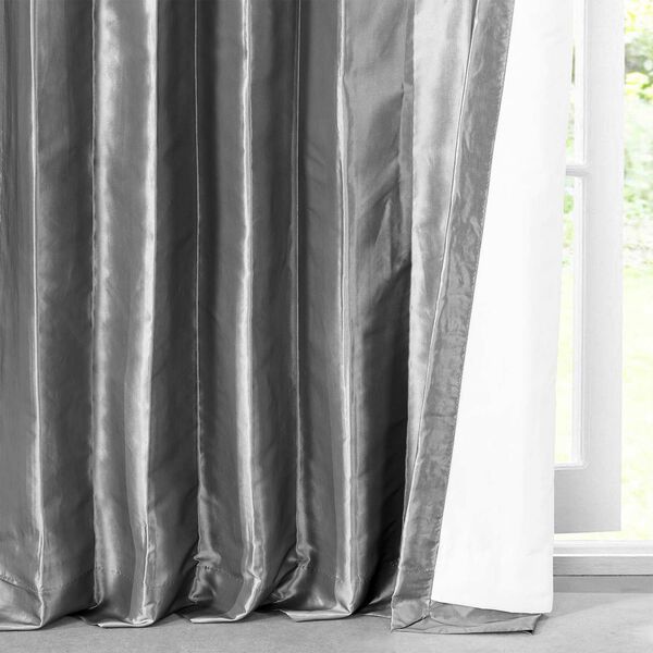 Platinum Faux Silk Taffeta Single Panel Curtain 50 x 84, image 8