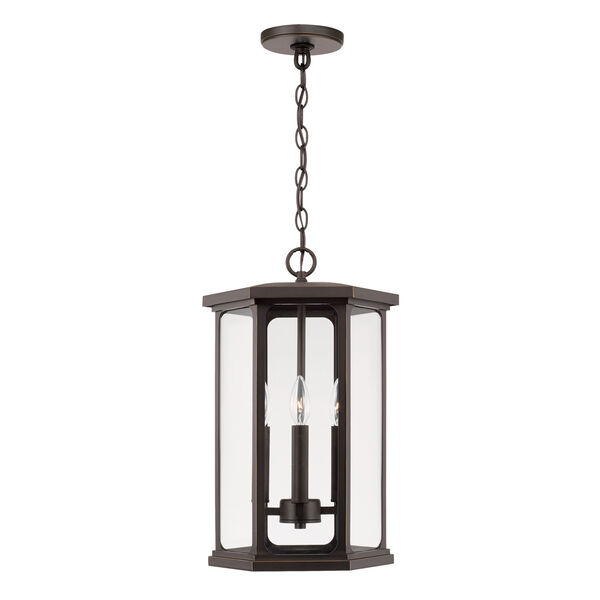 Walton Oiled Bronze Outdoor Four-Light Hangg Lantern with Clear Glass, image 4