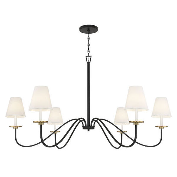 Lowry Black and Natural Brass Six-Light Chandelier, image 3