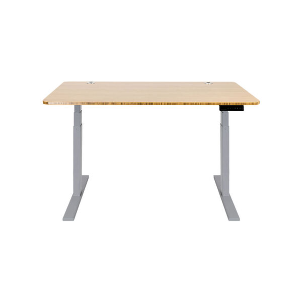 Autonomous Gray Frame Bamboo Classic Top Premium Adjustable Height Standing Desk, image 3