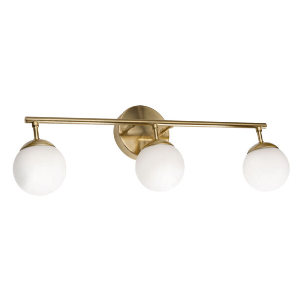 Pearl Satin Brass Three-Light LED Bath Vanity, image 1