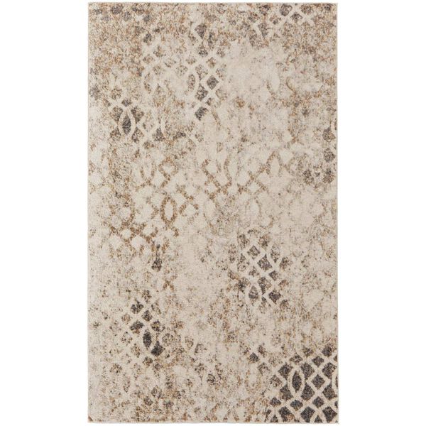 Camellia Casual Abstract Ivory Gray Rectangular 4 Ft. 3 In. x 6 Ft. 3 In. Area Rug, image 1