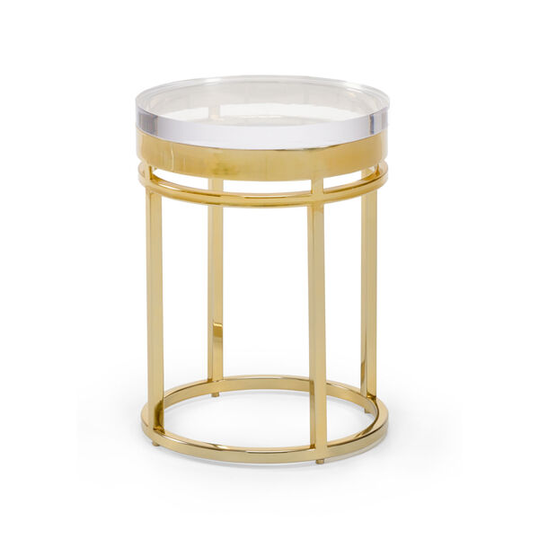 Shelby Polished Brass End Table, image 1
