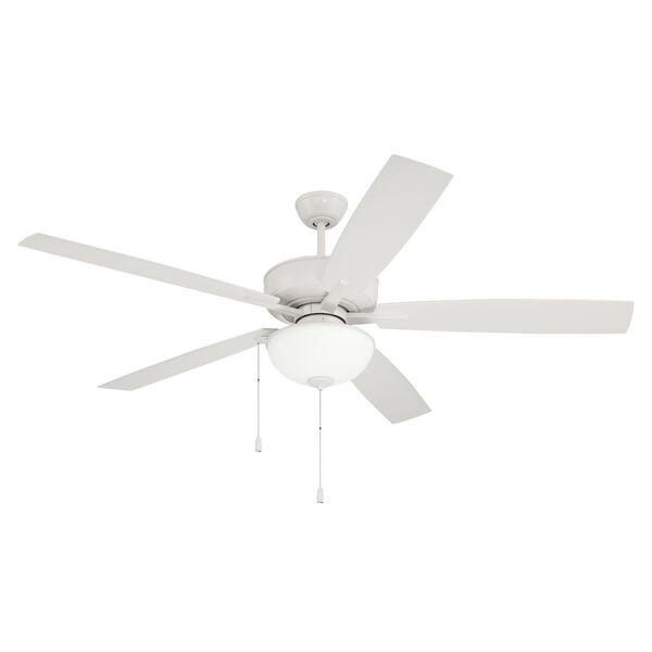 Super Pro White 60-Inch LED Ceiling Fan with White Frost Glass, image 3