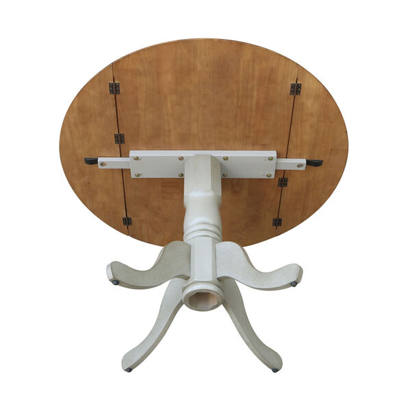 Dual Drop Leaf Pedestal Table, 42 Inch Round Drop Leaf Dining Table