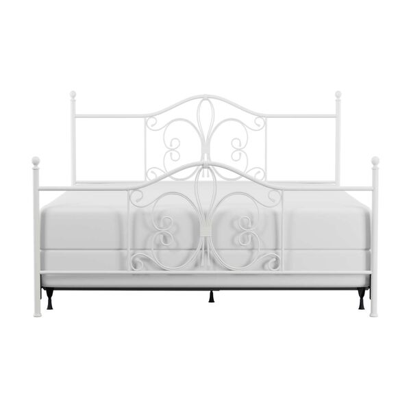 Ruby Textured White King Complete Bed With Rails, image 4