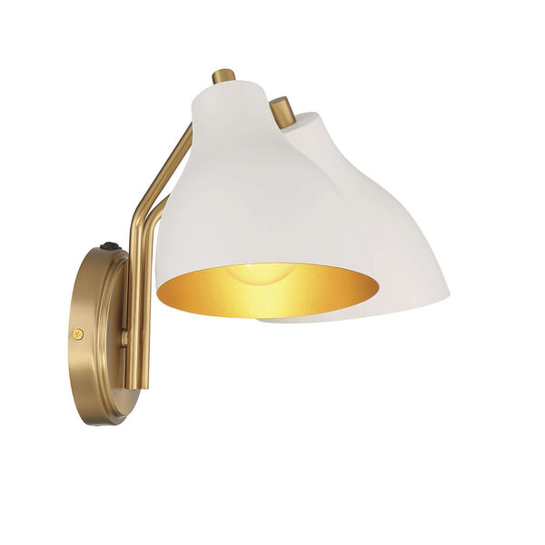 Chelsea White with Natural Brass 10-Inch Two-light Wall Sconce, image 5