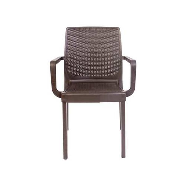 Napoli Brown Outdoor Stackable Armchair, Set of Four, image 3