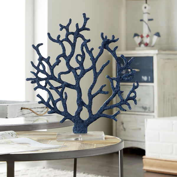 Blue Polystone Nature Sculpture, image 1