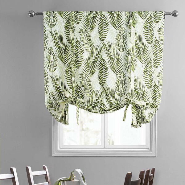 Kupala Eternal Green Printed Cotton Tie-Up Window Shade Single Panel, image 2