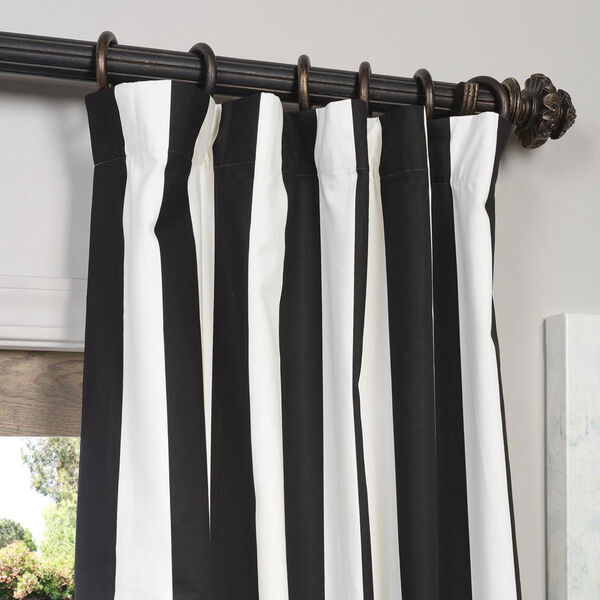 Cabana Black Printed Cotton Curtain 108 x 50, image 2