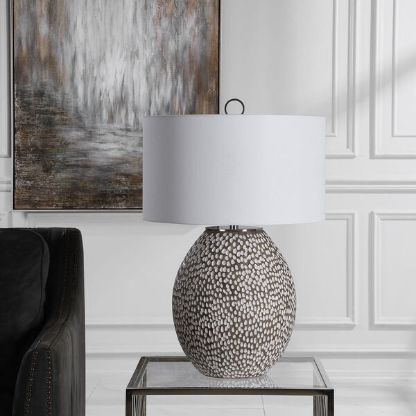 Cyprien Gray and White One-Light Table Lamp, image 3