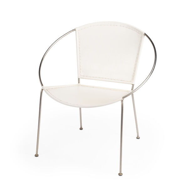Milo White Leather Accent Chair, image 1