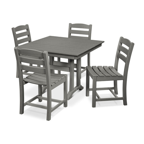 La Casa Cafe Slate Grey Trestle Side Chair Dining Set, 5-Piece, image 1