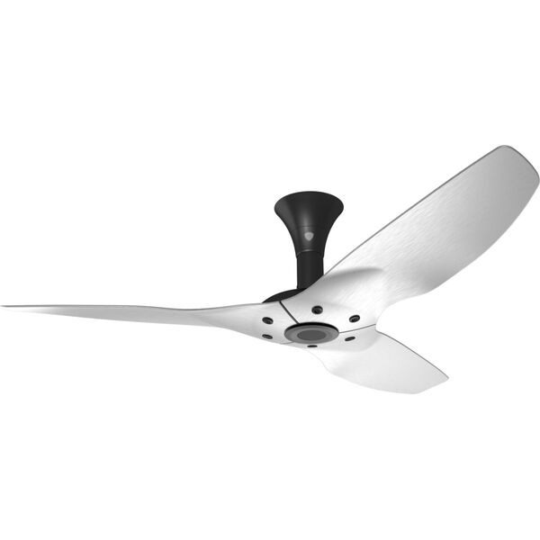 Haiku Black 52-Inch Low Profile Outdoor Ceiling Fan with Brushed Aluminum Blades, image 1