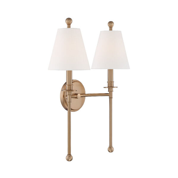 Riverdale Aged Brass 15-Inch Two-Light Wall Sconce, image 3