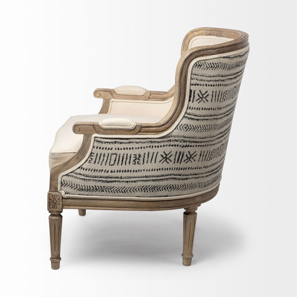 Elizabeth Brown and Cream Arm Chair, image 3