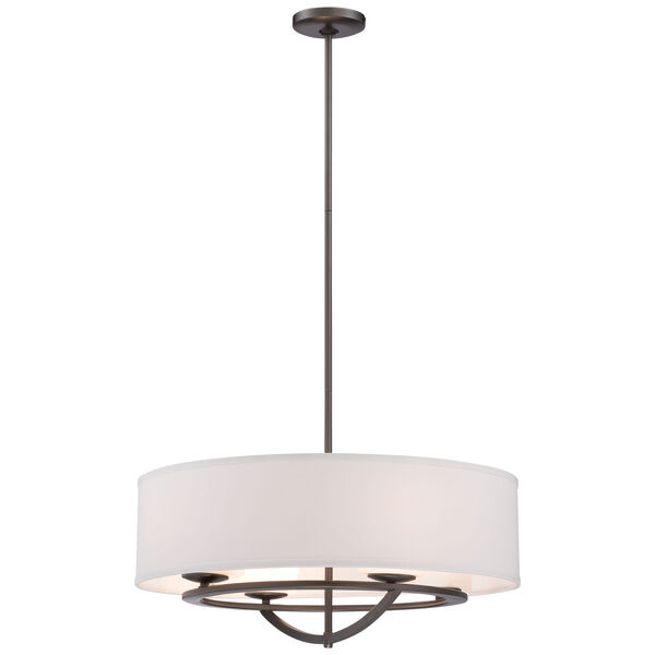 Circuit Smoked Iron Four-Light 24-Inch Wide Drum Pendant, image 1