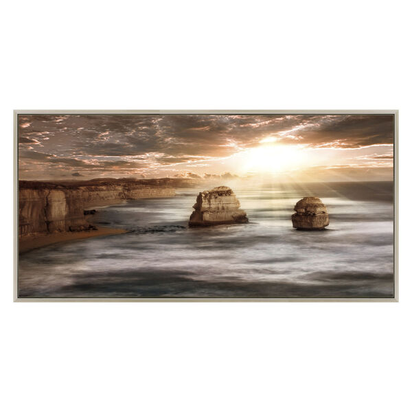 Brown White and Blue 60-Inch Ethereal Peace Landscape, image 1