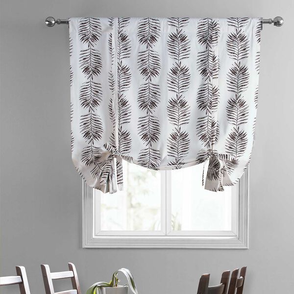 Sago Nut Brown Printed Cotton Tie-Up Window Shade Single Panel, image 2