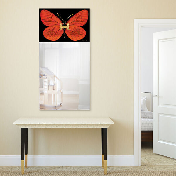 Designer Butterfly Red 48 x 24-Inch Rectangle Beveled Wall Mirror, image 5