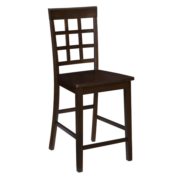 Kinston Espresso 24-Inch Window Pane Counter Chair, Set of 2, image 1