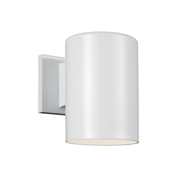 Outdoor Cylinders White Seven-Inch LED Outdoor Wall Sconce, image 1
