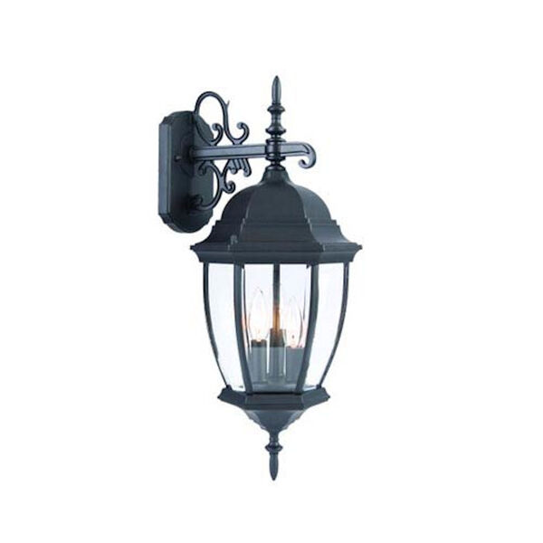 Wexford Matte Black Three-Light 22.5-Inch Outdoor Wall Mount, image 1