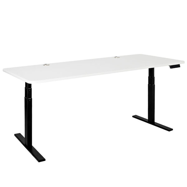Autonomous Black Frame White Matte Top Premium Adjustable Height Standing Desk, image 1