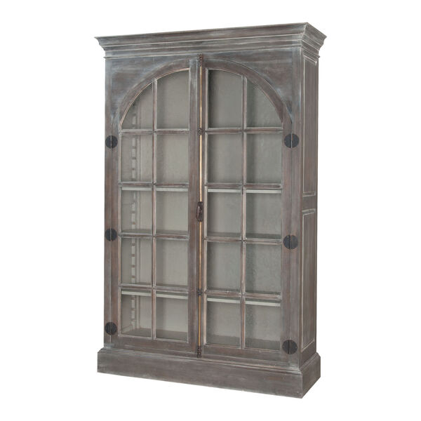 Manor Waterfront Grey Stain Arched Door Display Cabinet, image 3