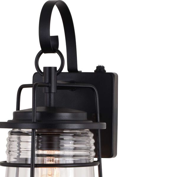 Montauk Textured Black One-Light Outdoor Wall Lantern with Clear Glass, image 5