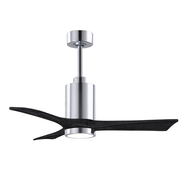 Patricia-3 Polished Chrome and Matte Black 42-Inch Ceiling Fan with LED Light Kit, image 3