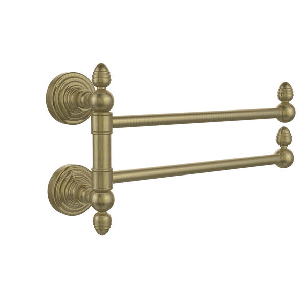 Waverly Place Collection 2 Swing Arm Towel Rail, Antique Brass, image 1