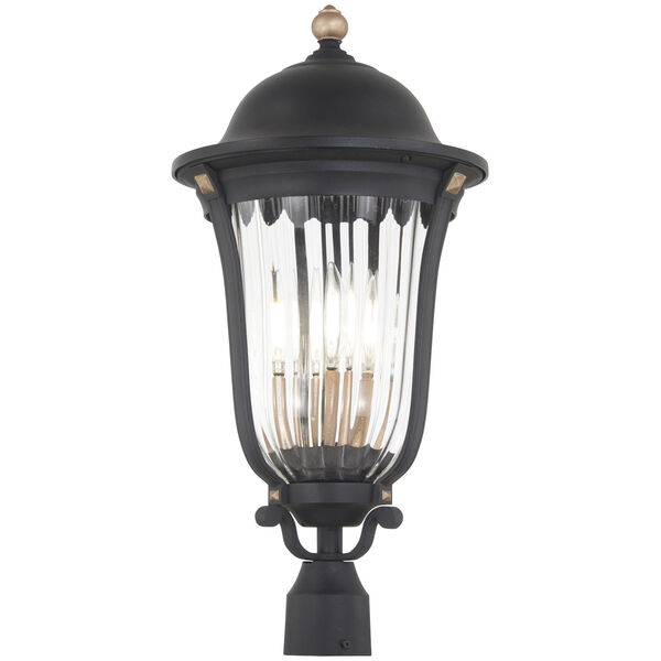 Peale Street Sand Coal And Vermeil Gold Four-Light Outdoor Post Mount, image 1