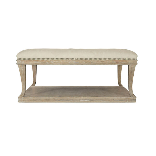 Rustic Patina Sand Upholstered Cocktail Table, image 1