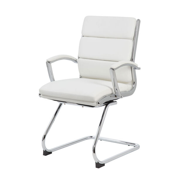 Boss White Executive Chair with Metal Chrome, image 2