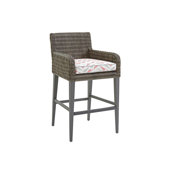 Cypress Point Ocean Terrace Brown, Gray and Red Bar Stool, image 1