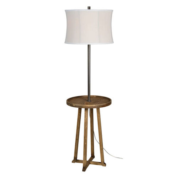 Isabella Natural Wood with Raw Metal One-Light Floor Lamp, image 1