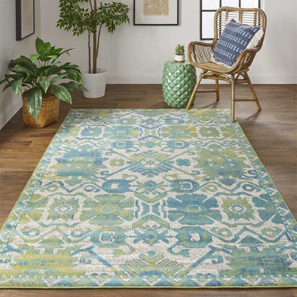 Foster Green Blue Rectangular 6 Ft. 5 In. x 9 Ft. 6 In. Area Rug, image 2