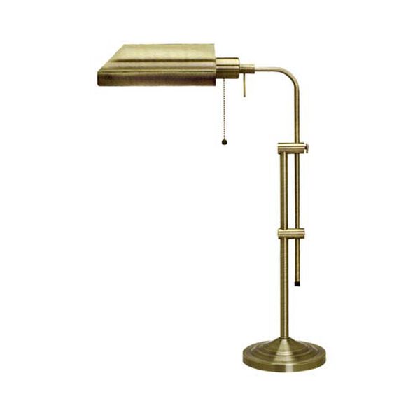 Pharmacy Antique Brass Table Lamp w/Adjustable Pole, image 1